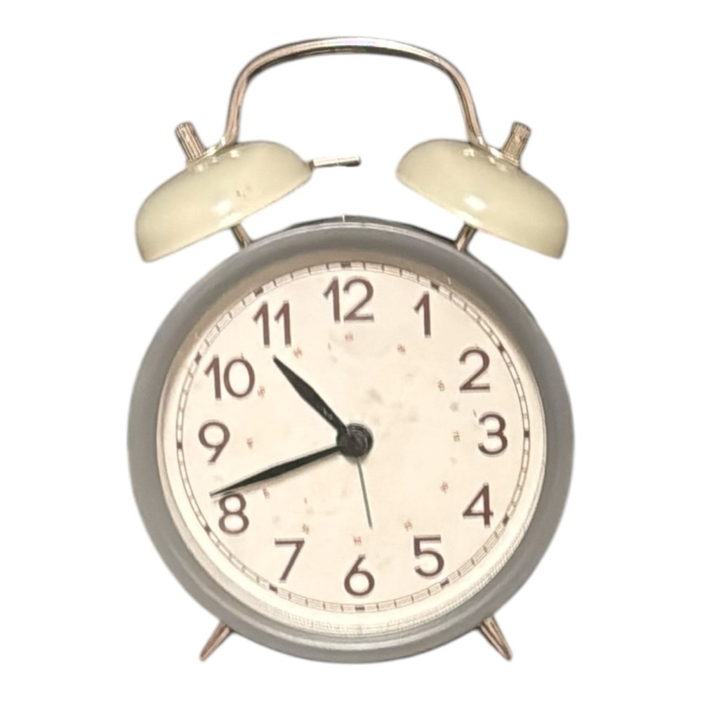 Retro Alarm Clock | Cream & Grey | 2 AA Batteries